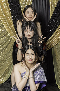 three students at RAngitoto Ball